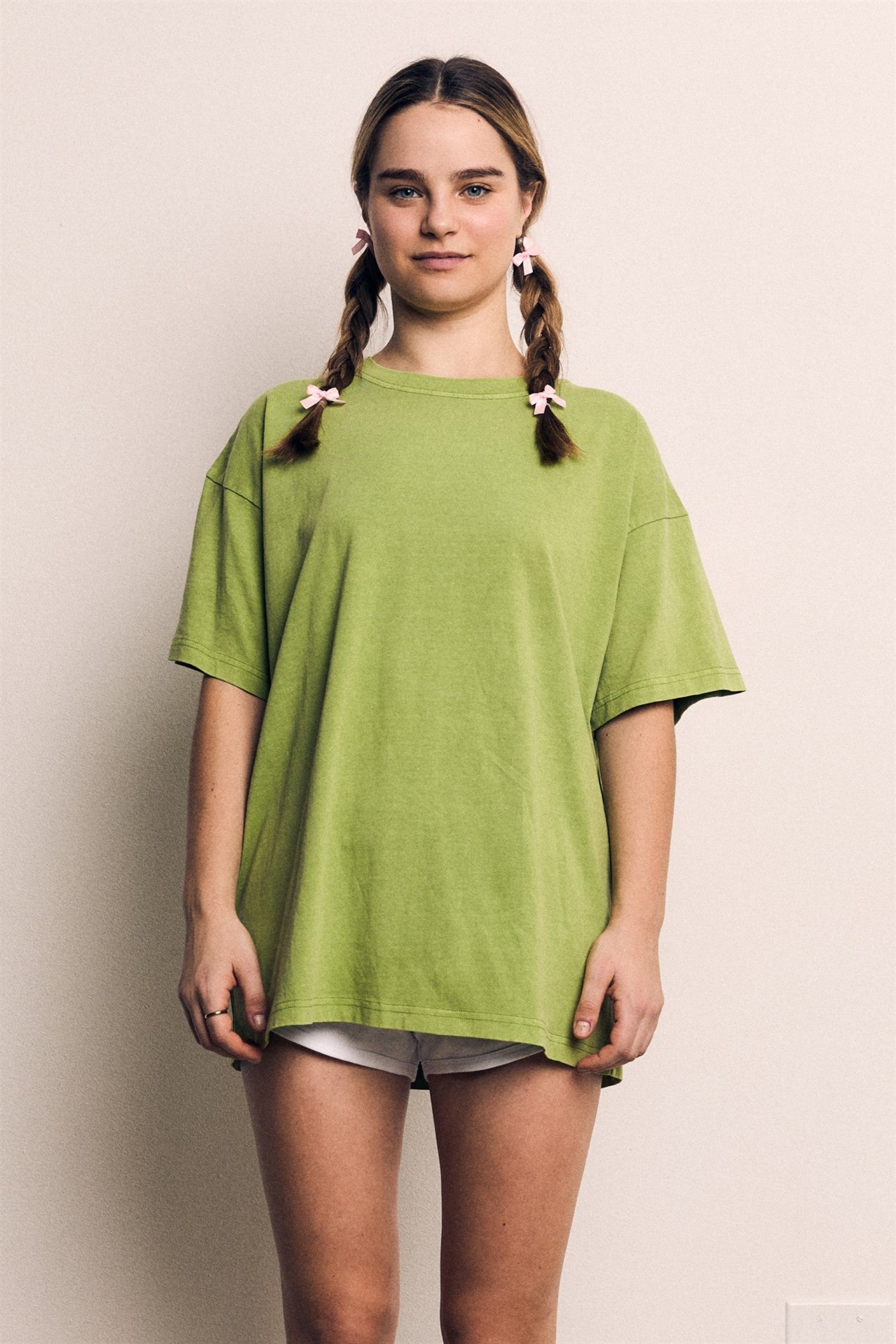 Mineral Washed Cotton Oversized Jersey T Shirt