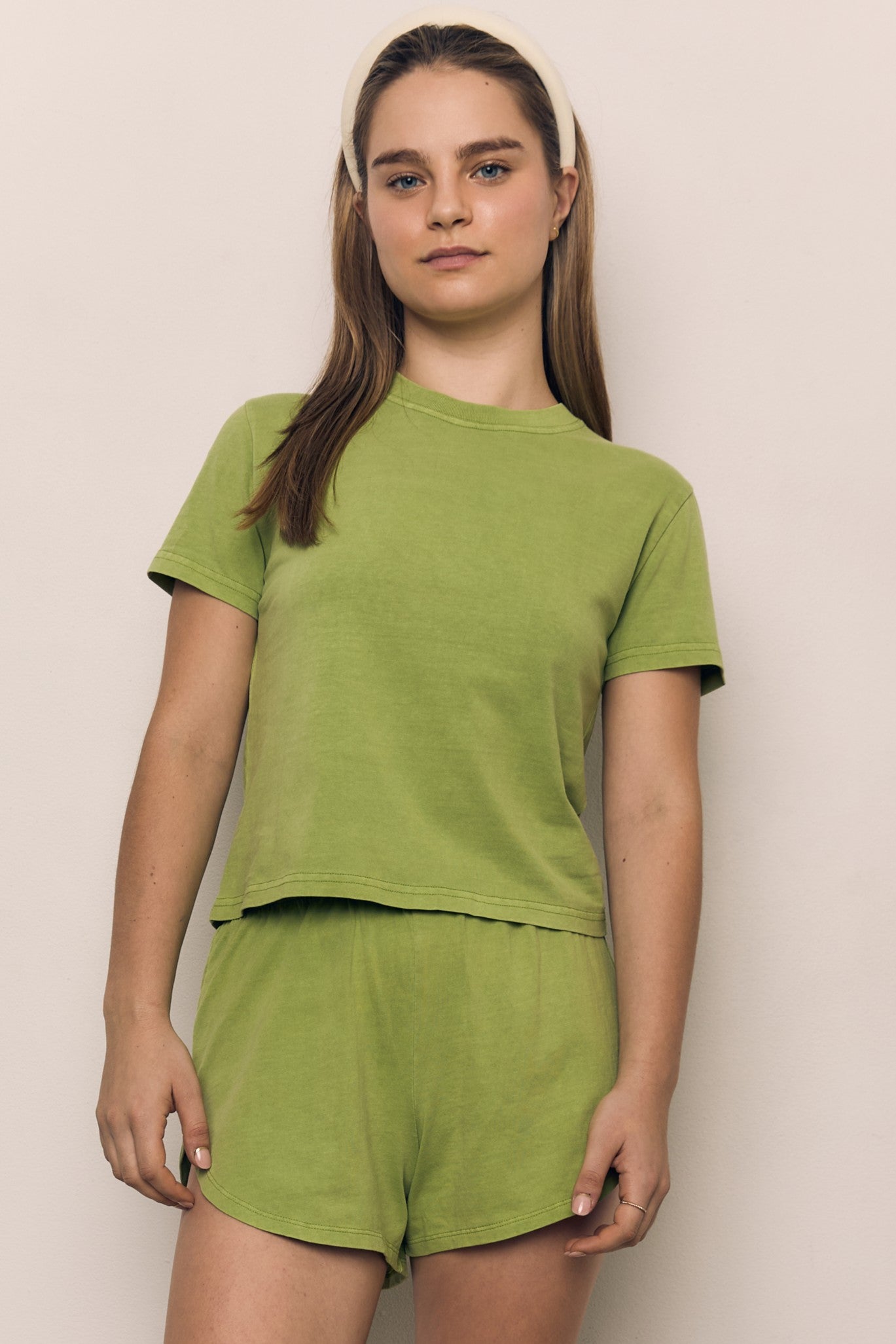 Mineral Washed Standard Fit Cotton Jersey Tee