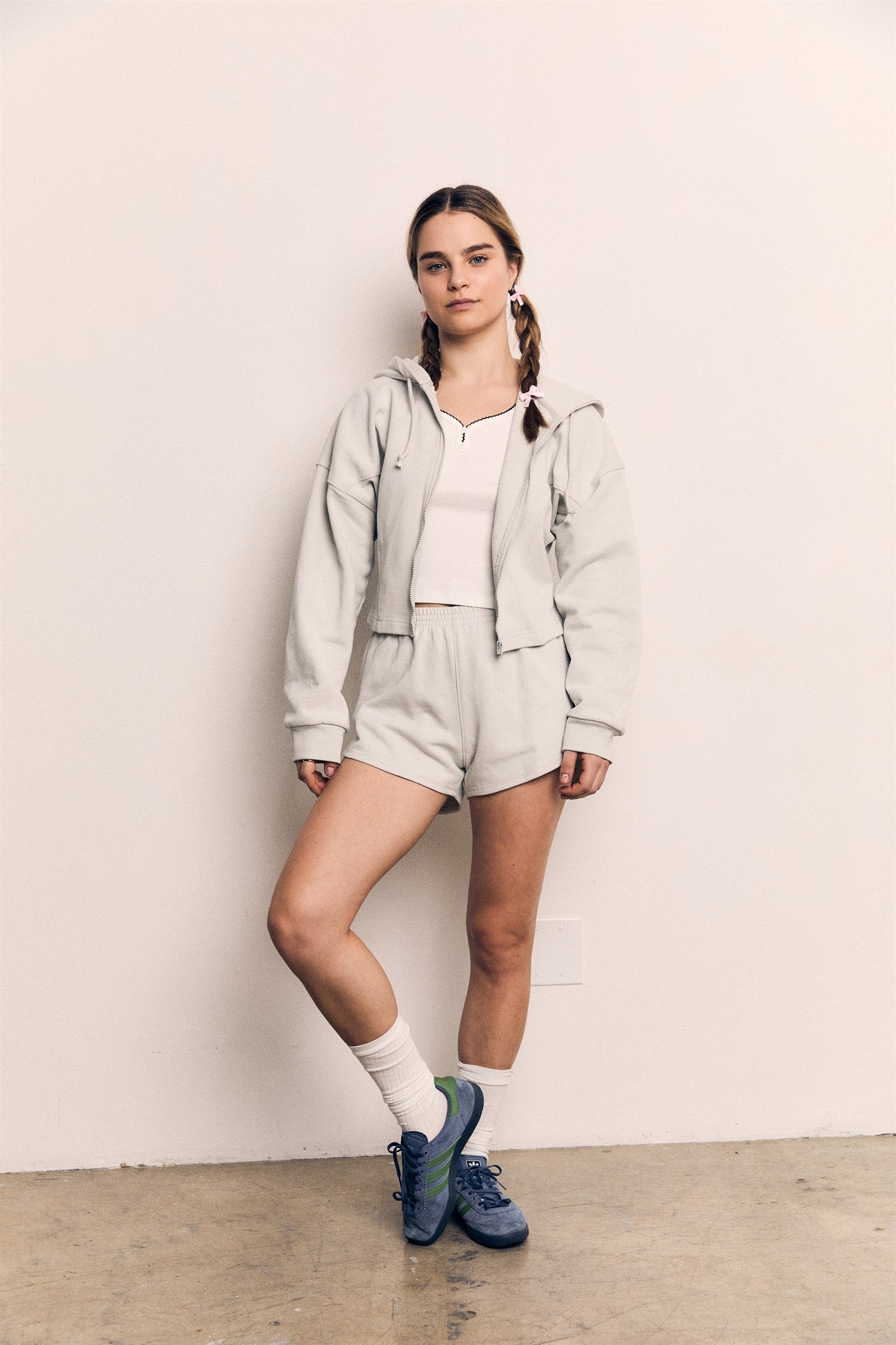 Organic Cotton Terry Crop Length Zip Hood