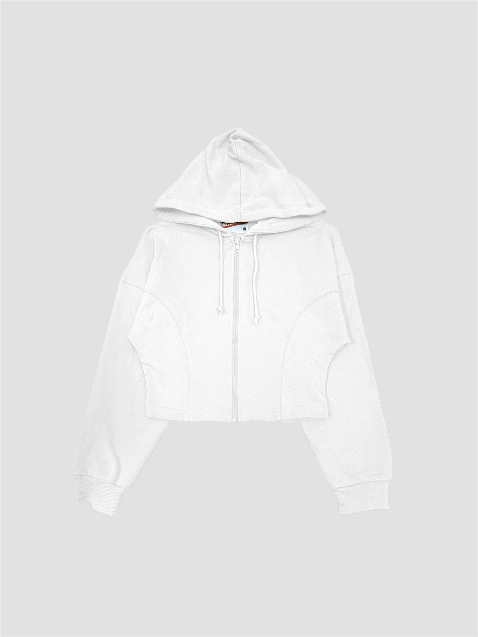 Organic Cotton Terry Crop Length Zip Hood