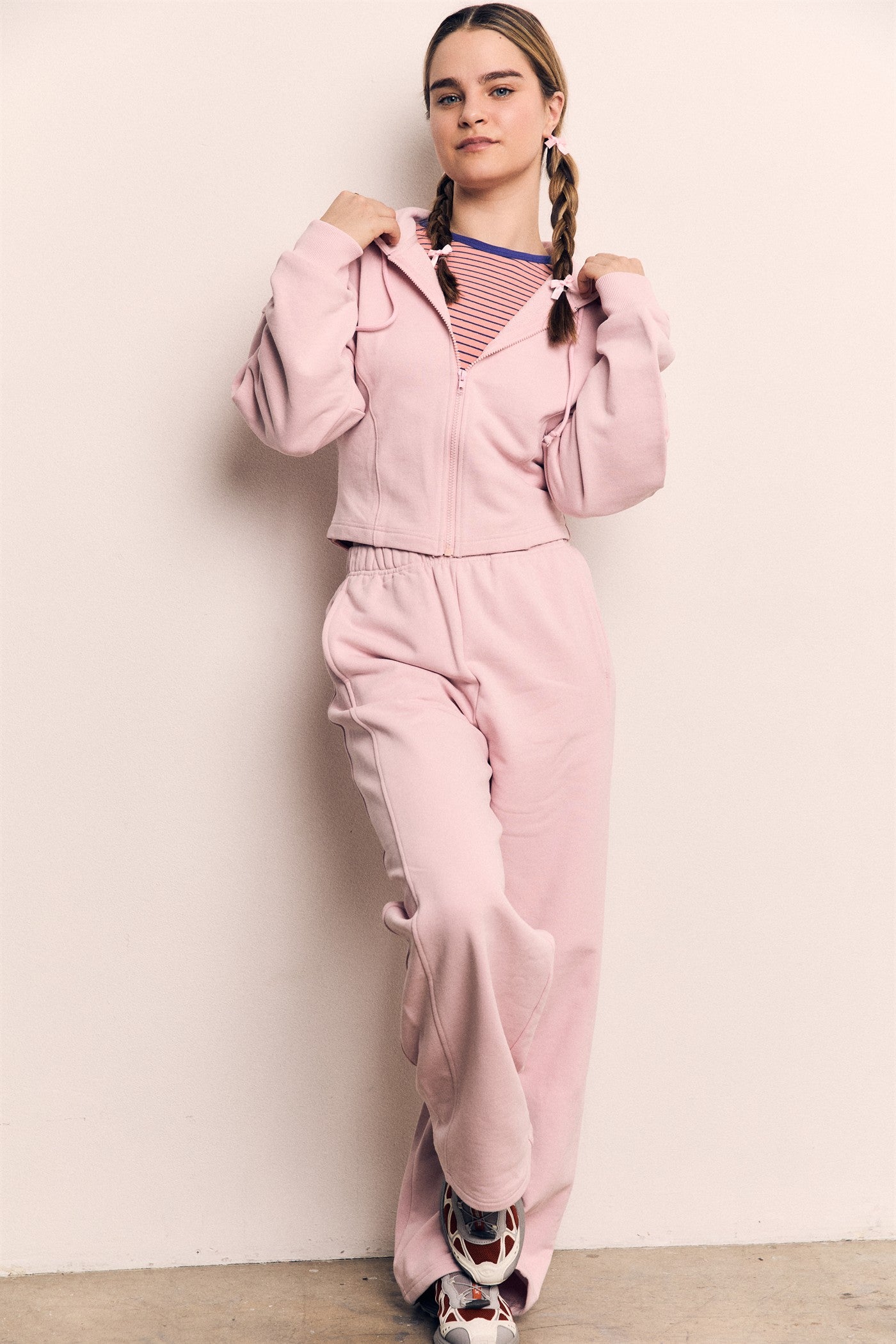 Organic Cotton Terry Crop Length Zip Hood