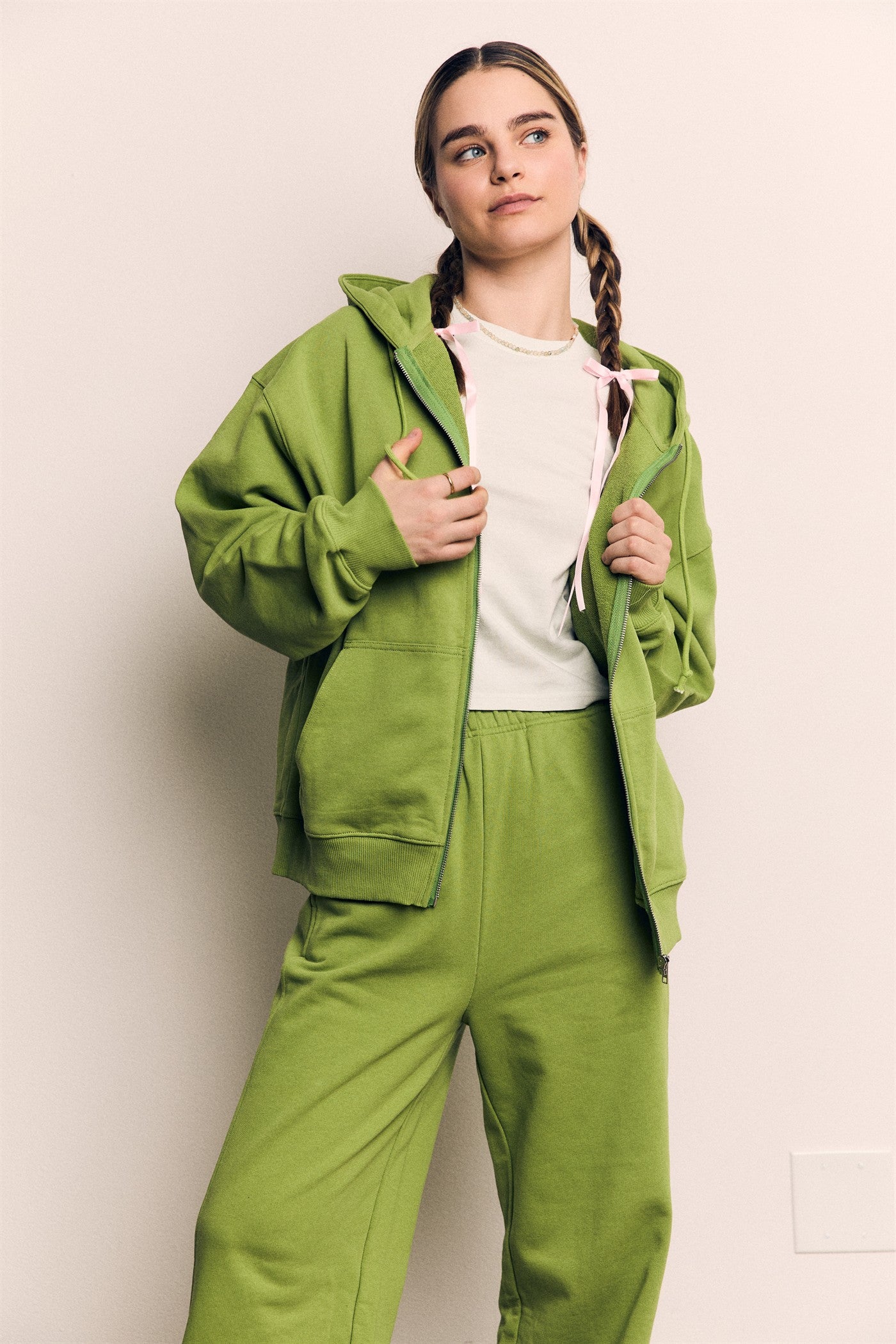 Organic Cotton Terry Oversized Zip Up Hood