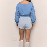 OFF SHOULDER LIGHTWEIGHT SWEATSHIRT