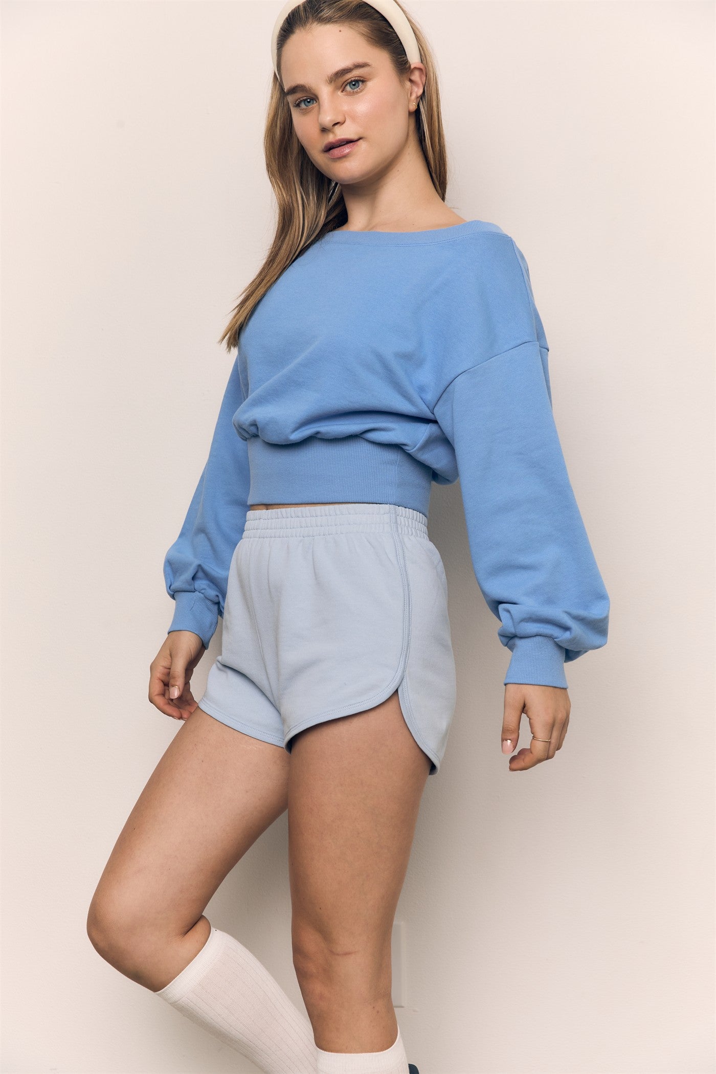 Off Shoulder Lightweight Sweatshirt