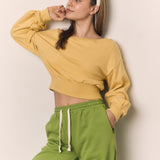 OFF SHOULDER LIGHTWEIGHT SWEATSHIRT