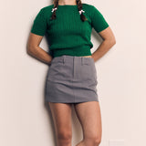 LIGHT WEIGHT SHORT SLEEVE SWEATER