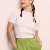 LIGHT WEIGHT SHORT SLEEVE SWEATER