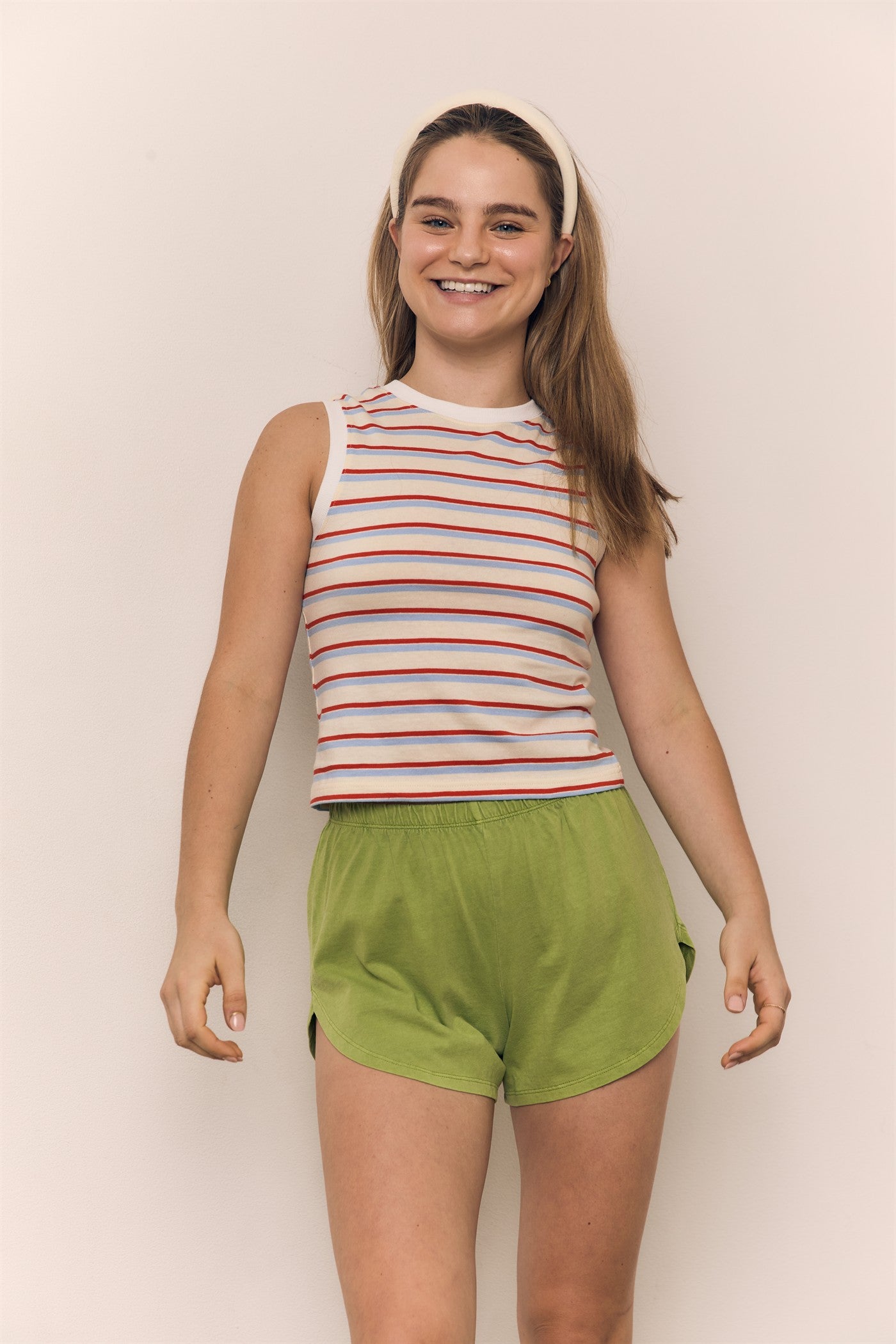 Stripped Basic Sleeveless Top