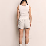 CONTRAST STITCHING SLEEVELSS TOP