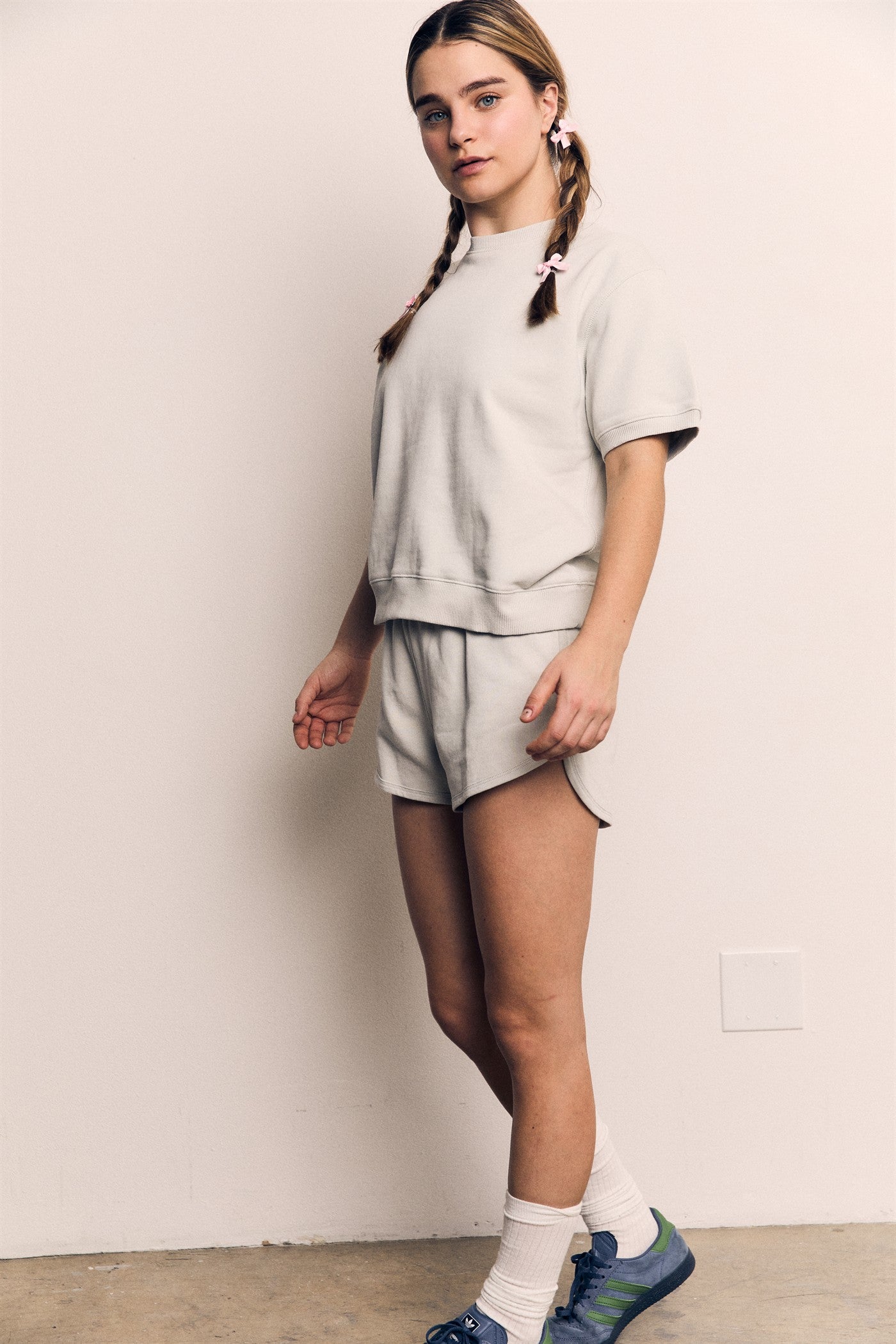 Organic Cotton Terry Half Sleeve Crewneck