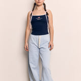 EMBROIDERED CONTRAST CAMI TOP