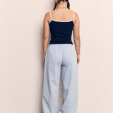 EMBROIDERED CONTRAST CAMI TOP