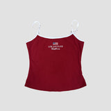 EMBROIDERED CONTRAST CAMI TOP
