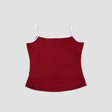 EMBROIDERED CONTRAST CAMI TOP