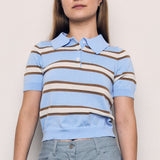 BOLD STRIPED SUMMER KNIT POLO TEE