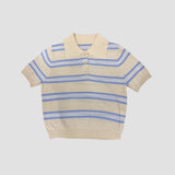 BOLD STRIPED SUMMER KNIT POLO TEE