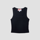 BASIC SQUARE NECK CROPPED SLEEVELESS TOP
