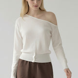 Fluid One Shoulder Knit sweater