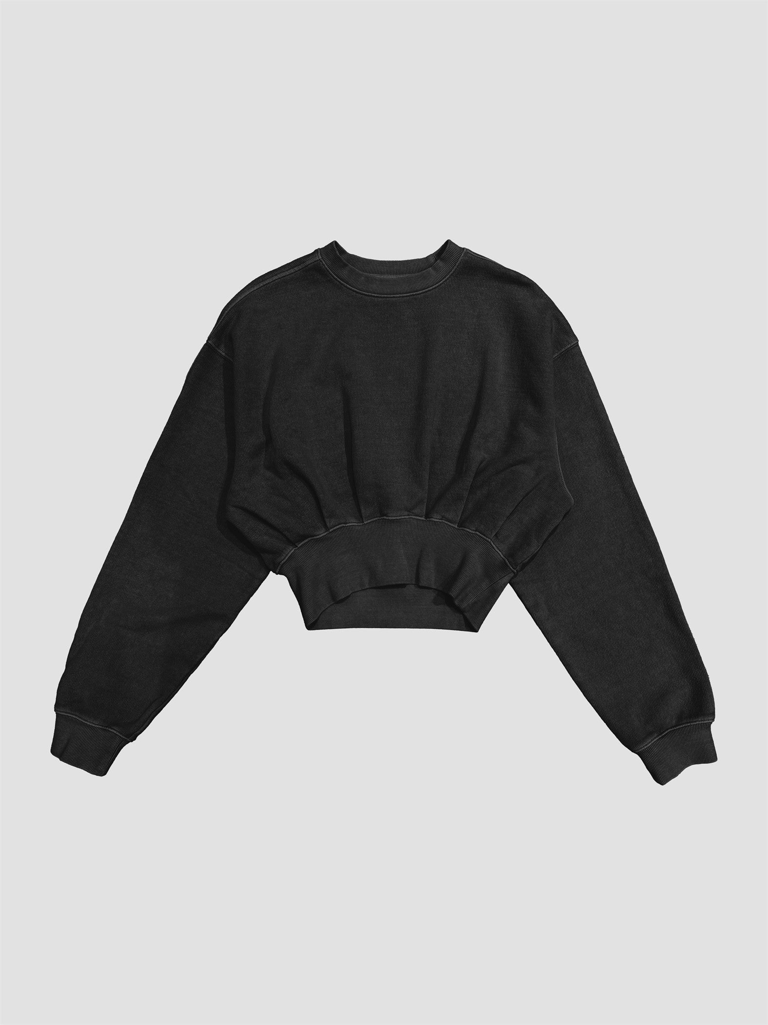 Organic Cotton Terry Cropped Balloon Sweatshirt