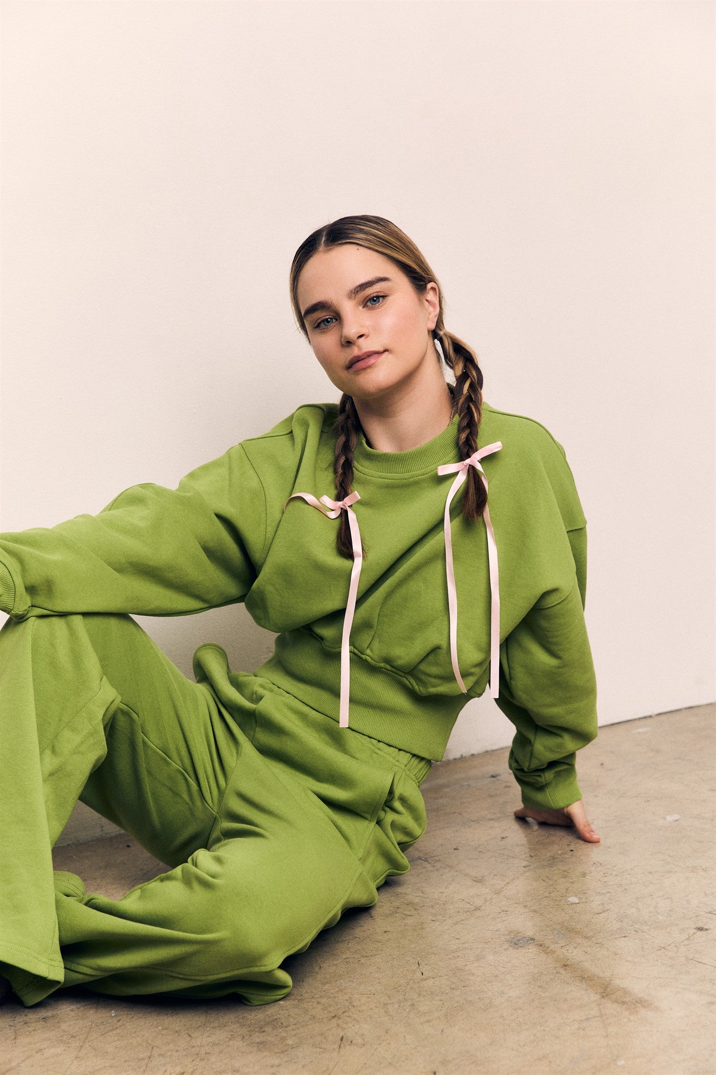 Organic Cotton Terry Cropped Balloon Sweatshirt