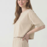 MINERAL WASHED COTTON LOOSE FIT CROP TEE