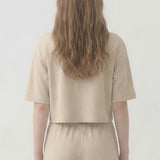 MINERAL WASHED COTTON LOOSE FIT CROP TEE