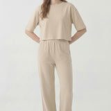 MINERAL WASHED COTTON LOOSE FIT CROP TEE