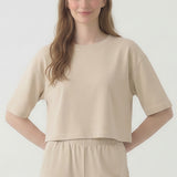 MINERAL WASHED COTTON LOOSE FIT CROP TEE