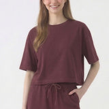 MINERAL WASHED COTTON LOOSE FIT CROP TEE