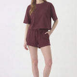 MINERAL WASHED COTTON LOOSE FIT CROP TEE