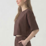 MINERAL WASHED COTTON LOOSE FIT CROP TEE