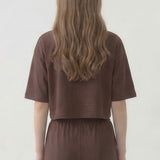 MINERAL WASHED COTTON LOOSE FIT CROP TEE