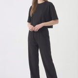 MINERAL WASHED COTTON LOOSE FIT CROP TEE