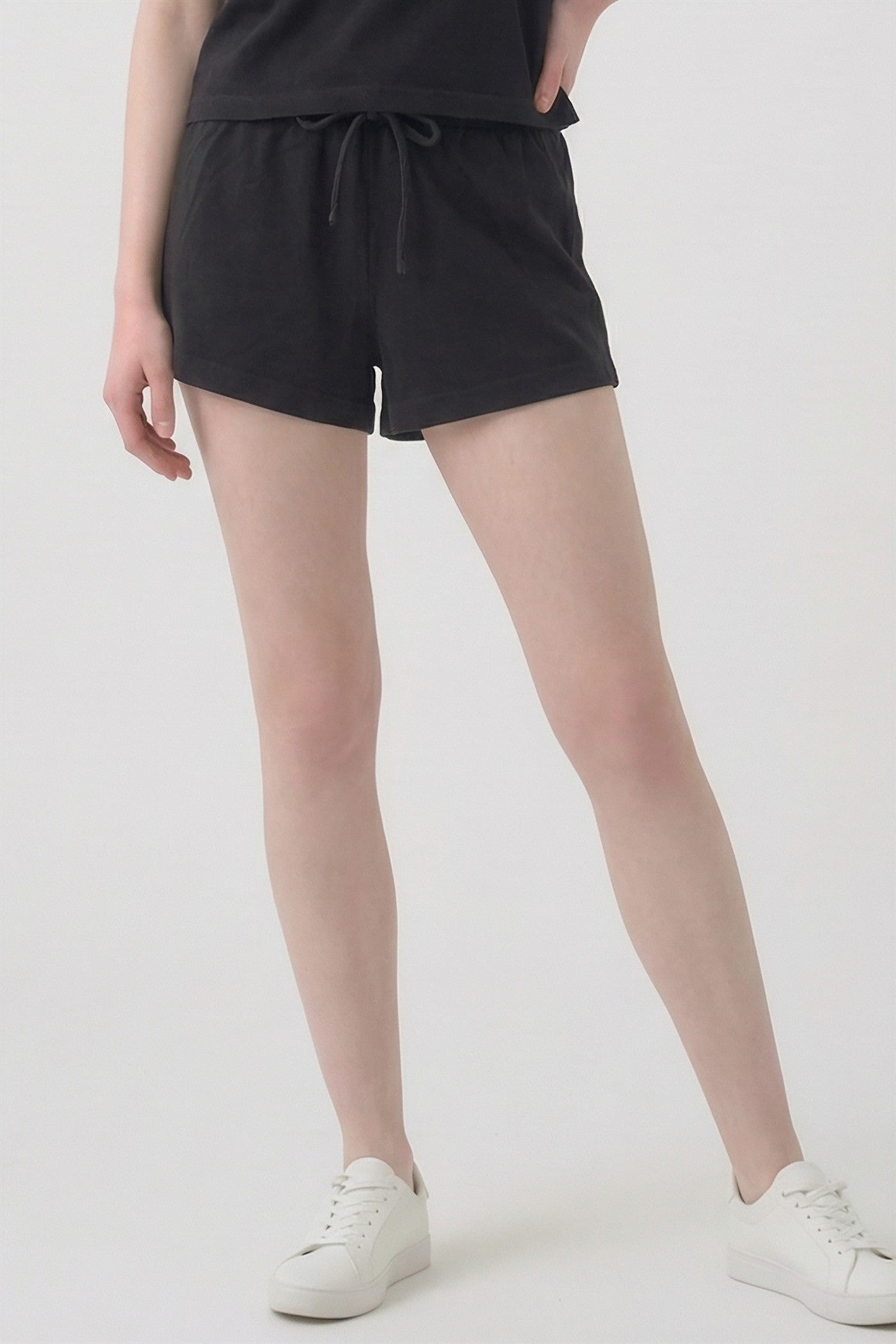 WASHED SOFT COTTON DRAWSTRING SHORT