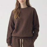 PRE SHRUNK SOFT COTTON TERRY DROPSHOULDER LOOSE CREW