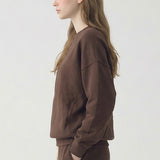 PRE SHRUNK SOFT COTTON TERRY DROPSHOULDER LOOSE CREW