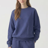 PRE SHRUNK SOFT COTTON TERRY DROPSHOULDER LOOSE CREW