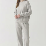 PRE SHRUNK SOFT COTTON TERRY DROPSHOULDER LOOSE CREW