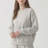PRE SHRUNK SOFT COTTON TERRY DROPSHOULDER LOOSE CREW
