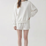 PRE SHRUNK SOFT COTTON TERRY DROPSHOULDER LOOSE CREW