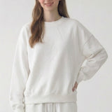 PRE SHRUNK SOFT COTTON TERRY DROPSHOULDER LOOSE CREW