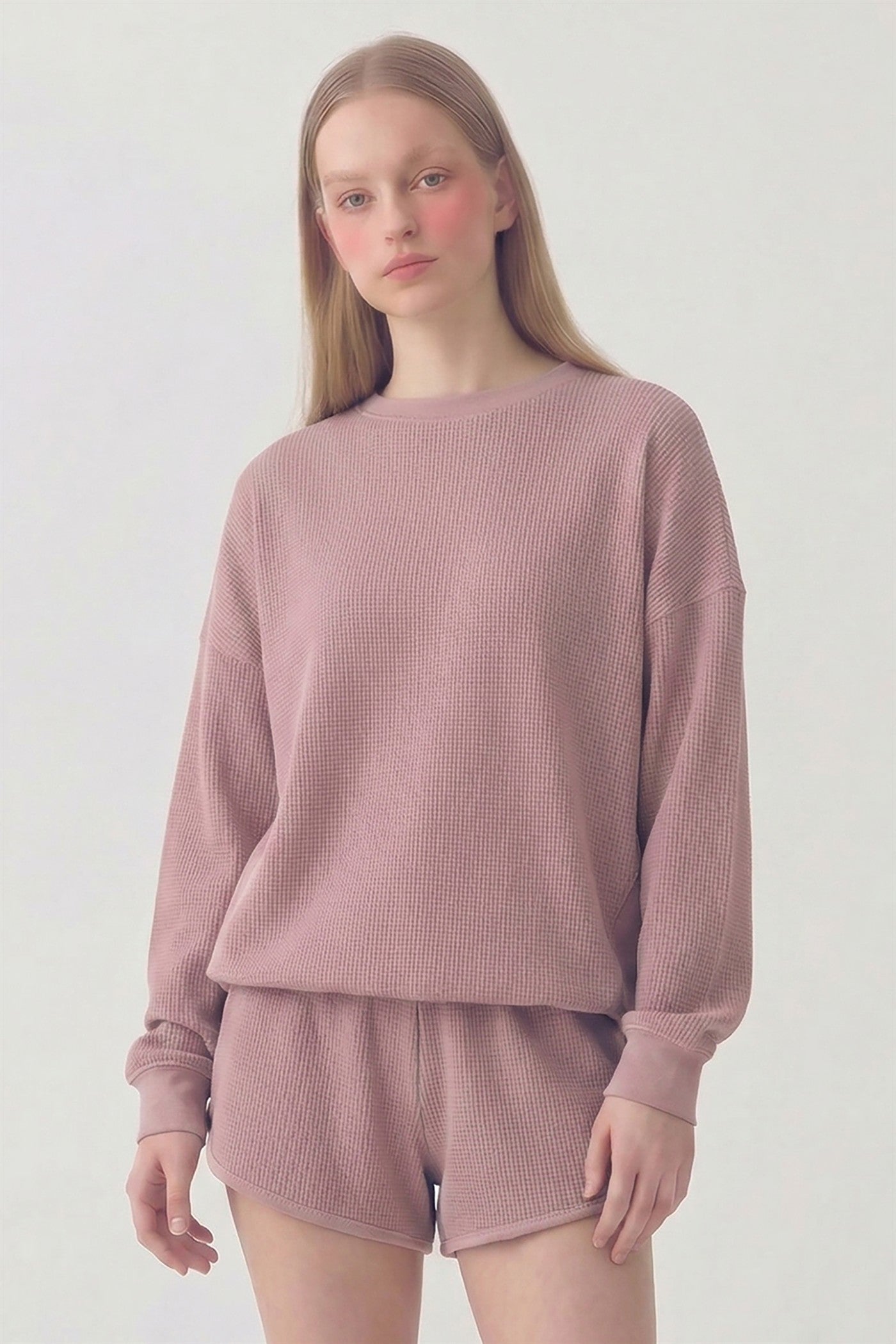 SOFT WAFFLE OVERSIZED COMFY TOP