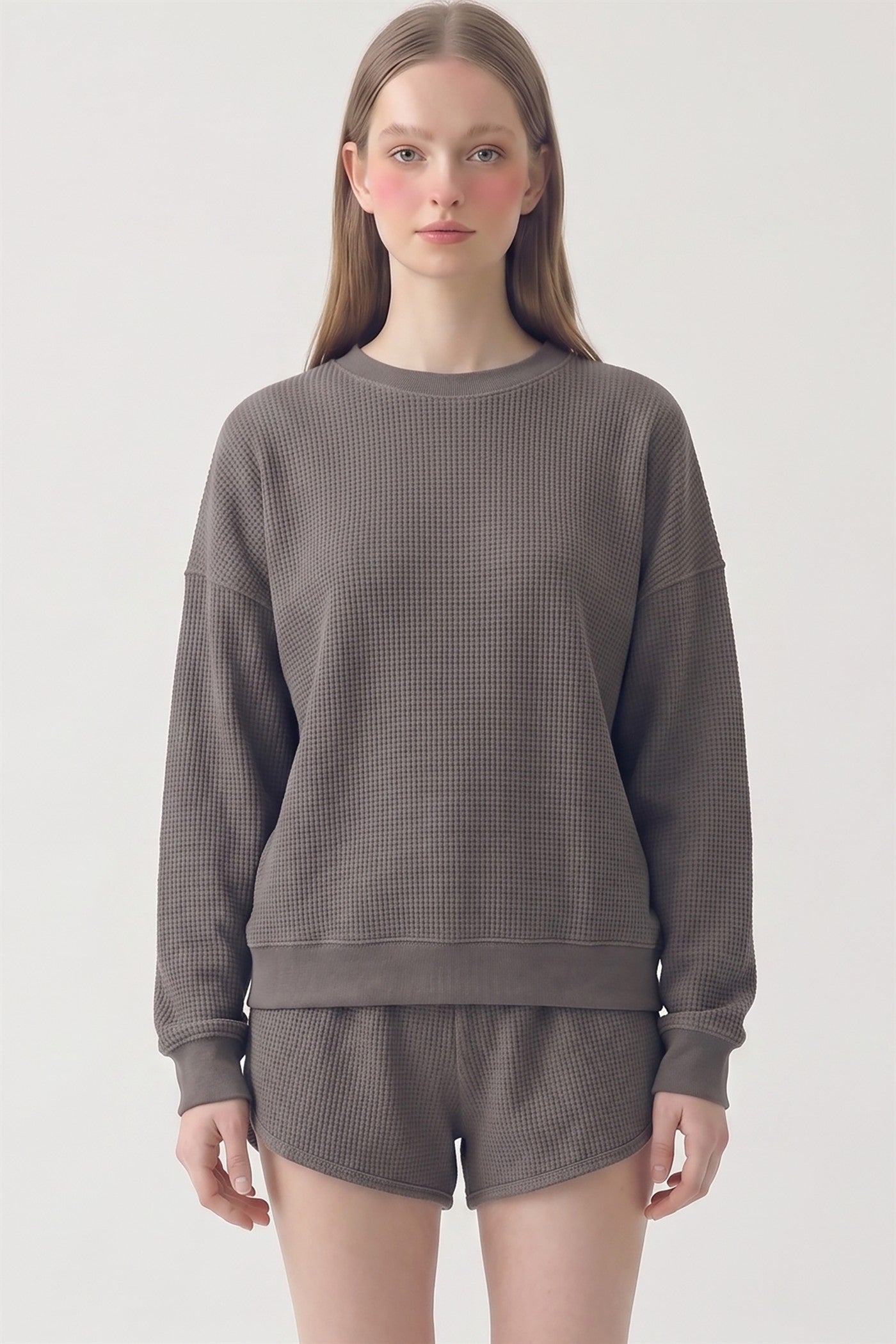 SOFT WAFFLE OVERSIZED COMFY TOP