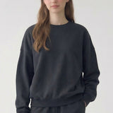 PRE SHRUNK SOFT COTTON TERRY DROPSHOULDER LOOSE CREW