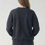 PRE SHRUNK SOFT COTTON TERRY DROPSHOULDER LOOSE CREW