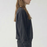 PRE SHRUNK SOFT COTTON TERRY DROPSHOULDER LOOSE CREW