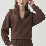 PRE SHRUNK COTTON TERRY SHORT HOOD ZIP