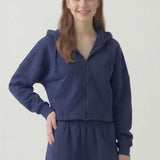 PRE SHRUNK COTTON TERRY SHORT HOOD ZIP