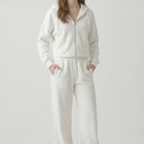 PRE SHRUNK COTTON TERRY SHORT HOOD ZIP