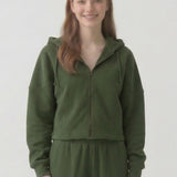 PRE SHRUNK COTTON TERRY SHORT HOOD ZIP